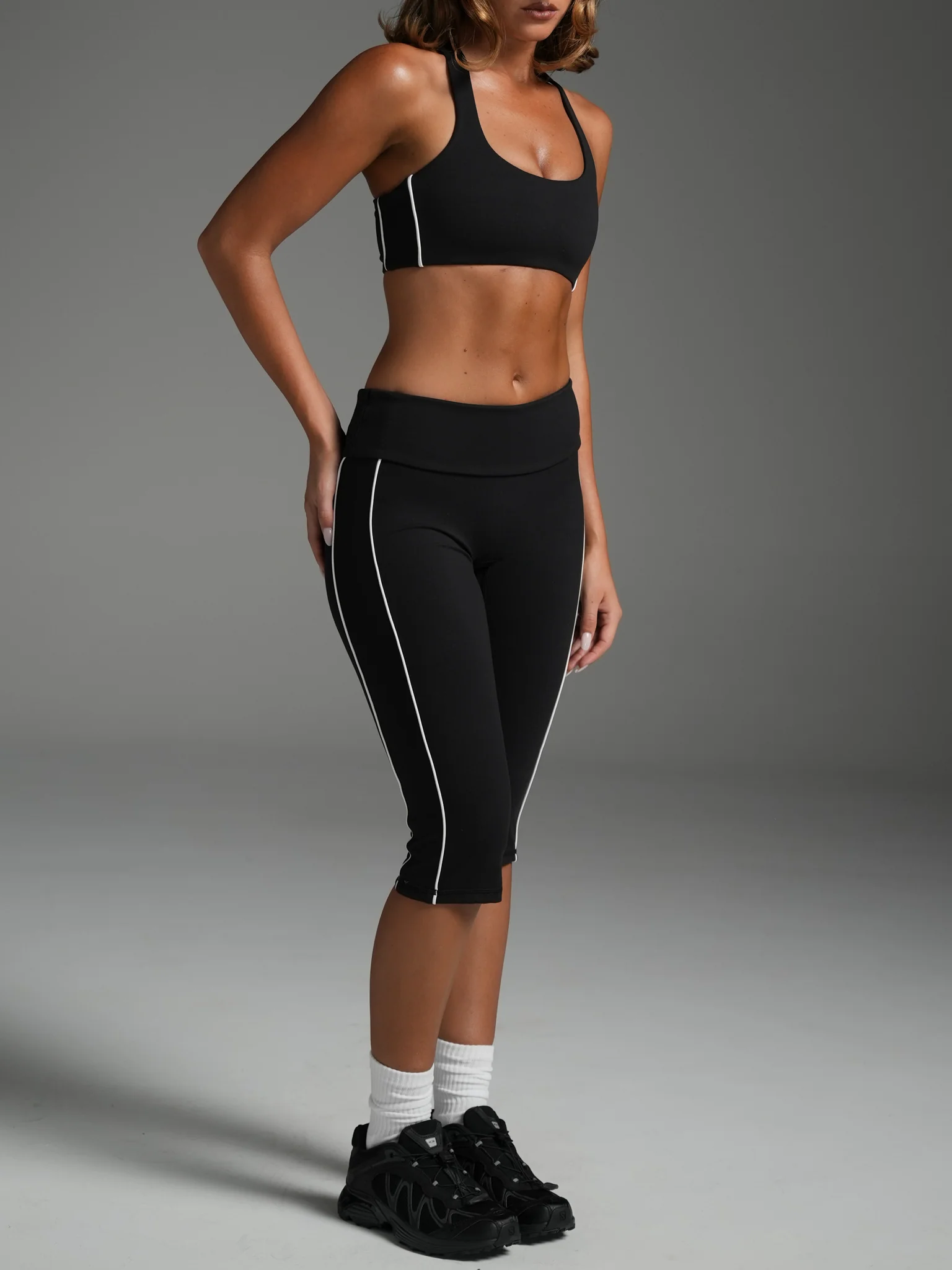 FLX Piping Foldover Capris