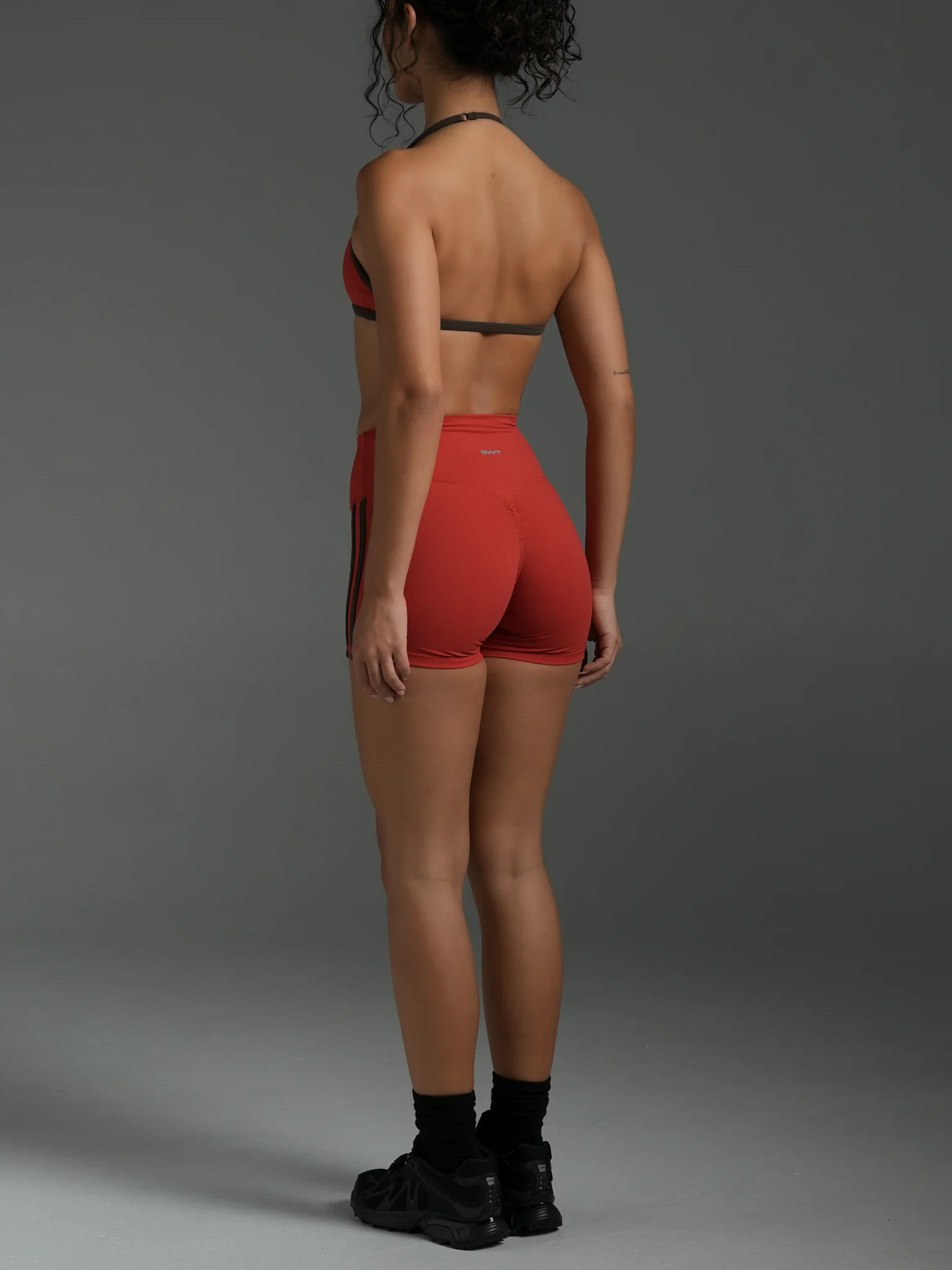 FLX Stripe Invisible Scrunch Shorts 4" - Image 2