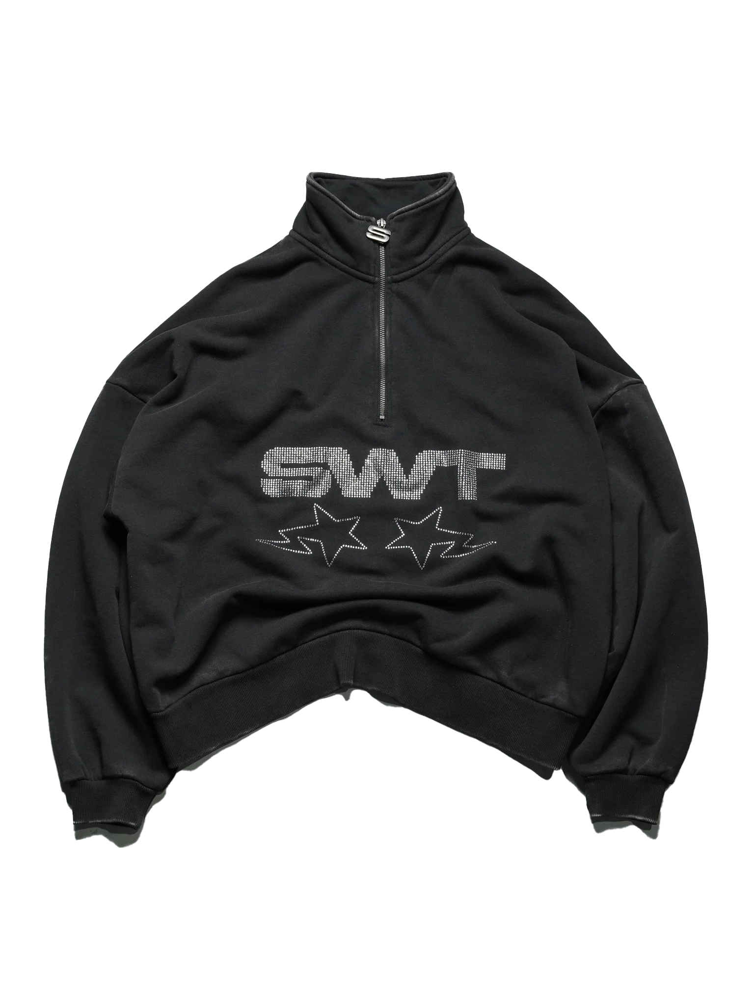 Rhinestone Oversized Quarter Zip